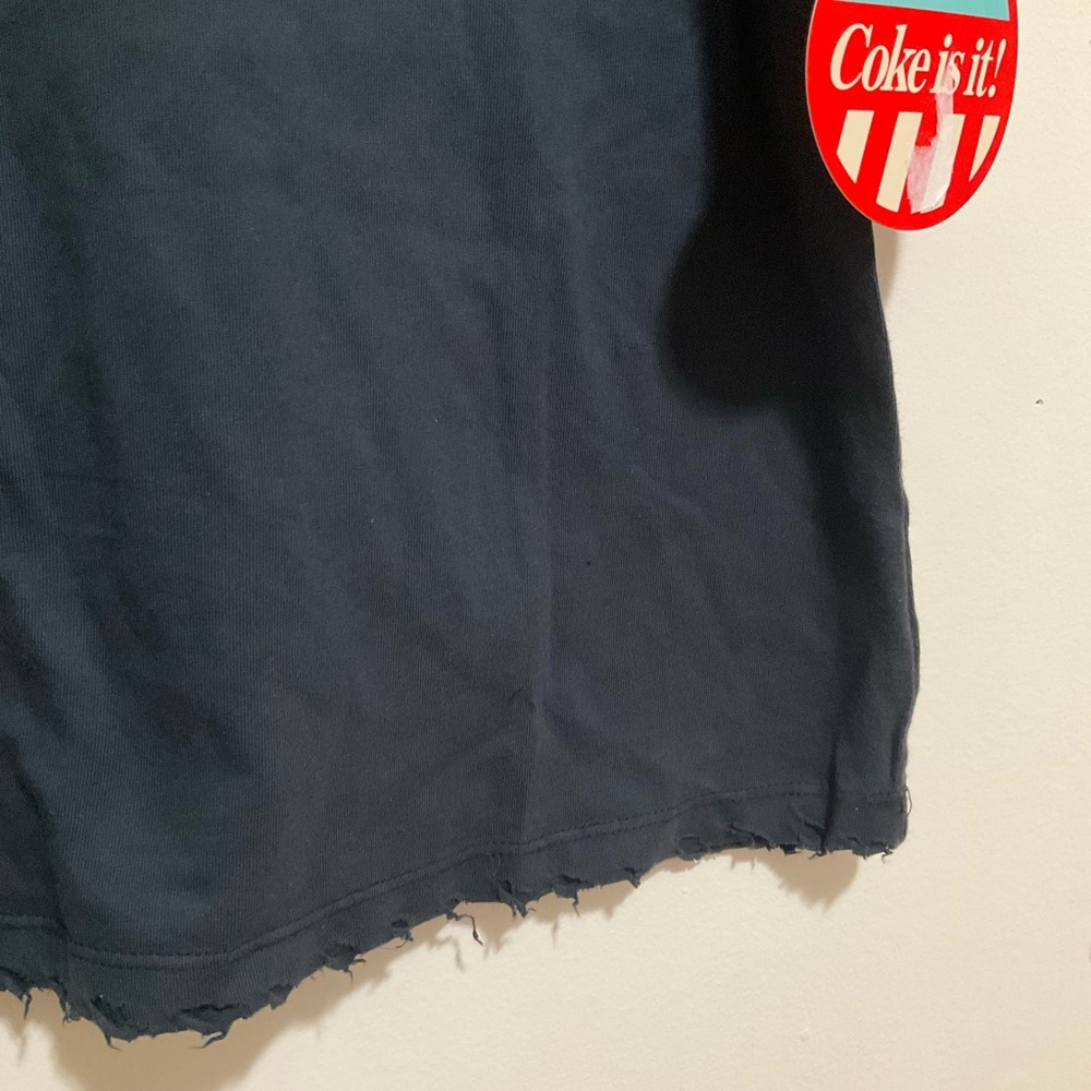Recycled Karma Tops Womens Medium Black Coke Tee Distressed New - Picture 6 of 8